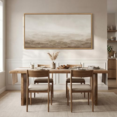 Large Framed Neutral Beige Brown Abstract Wall Art - Image 3