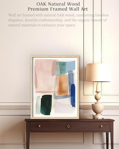 iHery 12x16in Geometric Color Block Framed Abstract Wall Art - Image 2