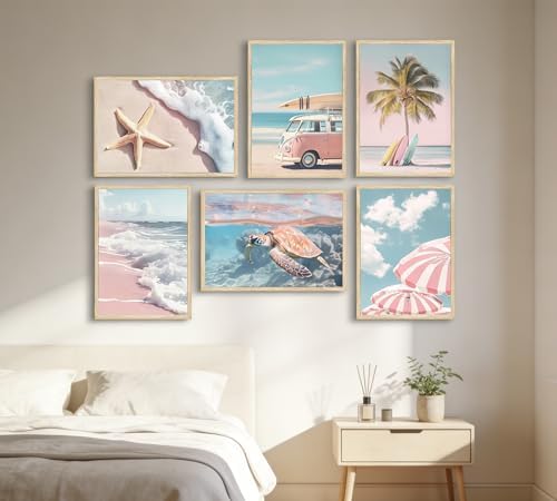 PeuYot Pink Beach Wall Art, Unframed Canvas Posters - Image 7