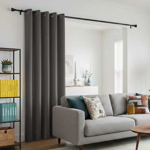 BONZER Dark Grey Room Dividers Curtains Privacy Blackout Curtains 1 Panel - Image 3