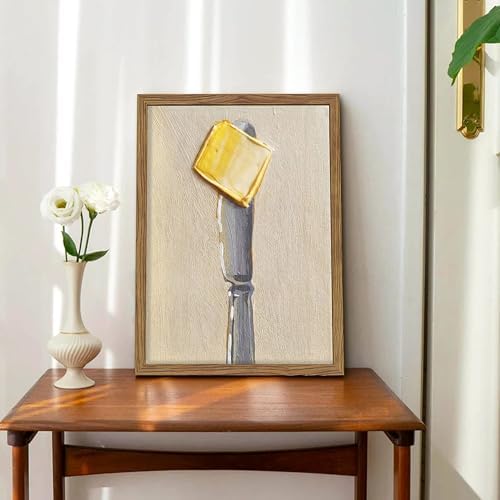 Framed Vintage Kitchen Wall Art, Butter on Knife Canvas Print, Modern - Image 2