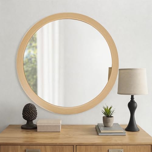 CULER Round Mirrors 36 Inch, Natural Vanity Wall Rustic Mirror - Image 2