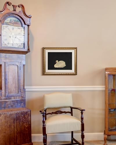 VIYYIEA Gold Framed Swan Wall Art Rustic Canvas Painting, 13×16 Inch - Image 2