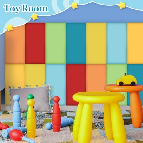8 Pack Wall Padding Headboard 15.75" x 7.87" x 1.18" Rainbow Colors - Image 3