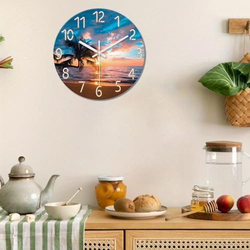 XFM Beach Wall Clocks Battery Operated 12 Inch Sunset Nautical - Image 2