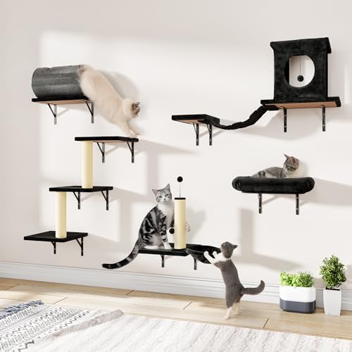 7-in-1 Wall Mounted Cat Climber Set, Cat Furniture Set by NUNULAB