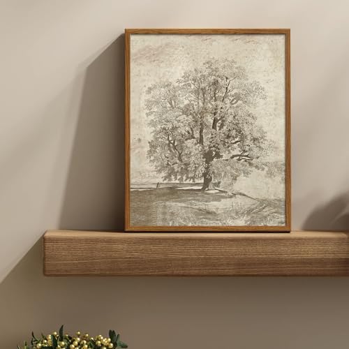 uniro Neutral Etching Vintage Tree Sketch Print, Tree Canvas Wall Art, Antique - Image 2