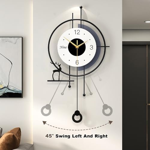 25" Modern Pendulum Wall Clock – Silent Non-Ticking Battery Design - Image 3