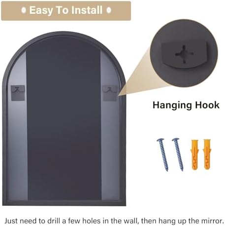 HARRITPURE 16"x24" Arched Bathroom Mirror - Image 6
