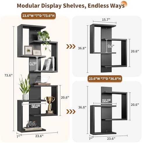 REIBII 8 Tier Floating Shelves, DIY Wall Mounted Shelves, Lack Shelf - Image 2