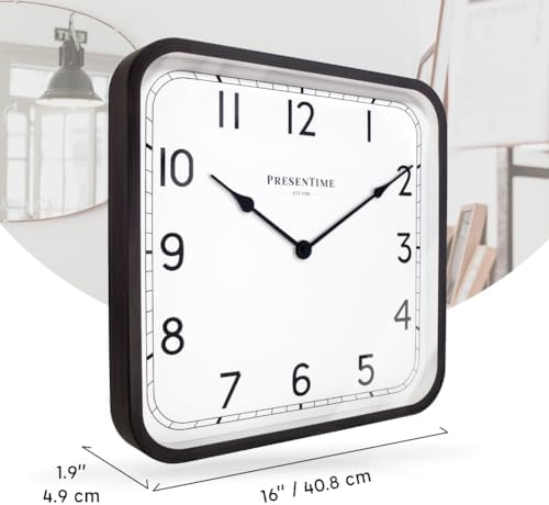 Presentime 16" Anton Modern Farmhouse Square Clock - Image 7