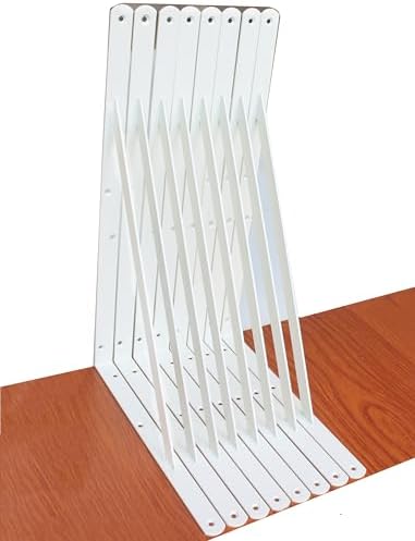 8 Pack L22 x H 12" White Heavy Duty Shelf Brackets by MHMYDZ