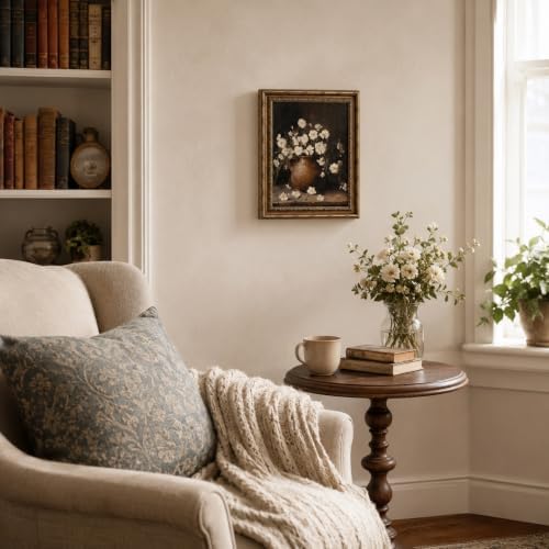 Vintage White Flower Canvas Wall Art - Image 4