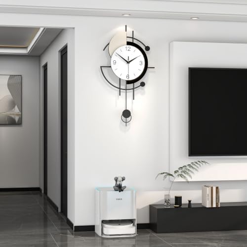 Modern Decorative Metal Pendulum Wall Clock - Image 2