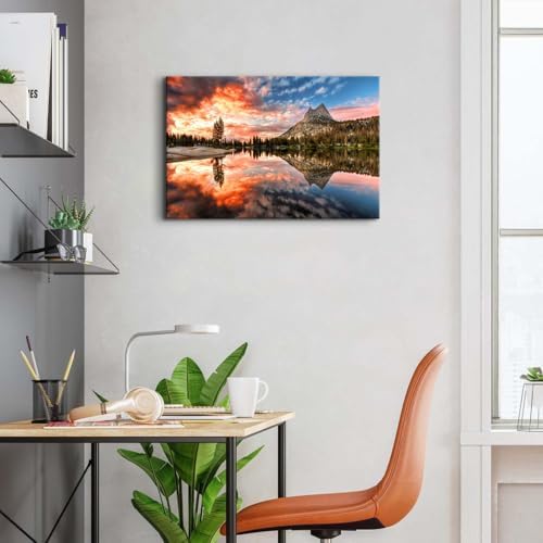 Nature Cathedral Lake Wall Art for Kitchen Wall Decor Mountain Forest Wall - Image 5