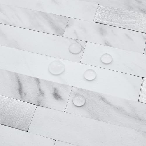 DICOFUN 10 Sheets Marble Look Peel and Stick Backsplash Wall Tile, PVC Kitchen - Image 3