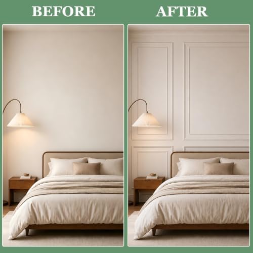 Peel and Stick Wall Molding Kit, Pre Cut Bilinear Frame Wainscoting Panel - Image 3