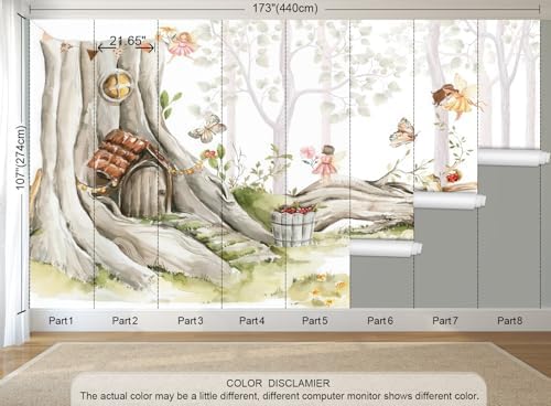 Nursery Forest Peel and Stick Wallpaper Tree Landscape Wall Mural - Image 4