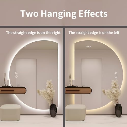 47.2" x 31.5" Modern Half Moon LED Mirror - Image 2