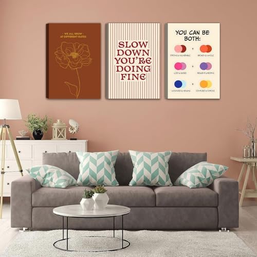 3 pcs Framed Growth Mindset canvas Wall Art Modern Minimalist Inspirational - Image 3