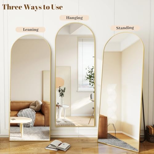 Koonmi 67x30 Arched Full Length Mirror, Floor Mirror - Image 6