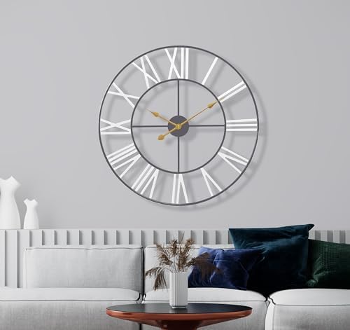 Sorbus Big Wall Clock, Roman Numeral Decor, Battery Operated - Image 2