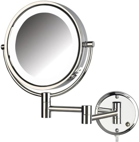 JERDON Lighted Wall-Mount Makeup Mirror by Jerdon