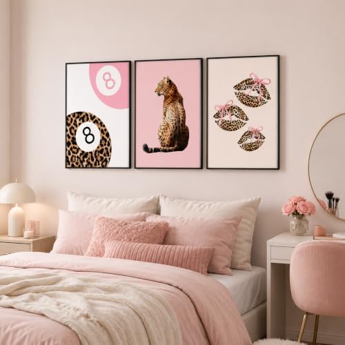 YZLYAD Pink Leopard Wall Art Posters, 3 Piece 16x24inch Girls Room Decor - Image 5