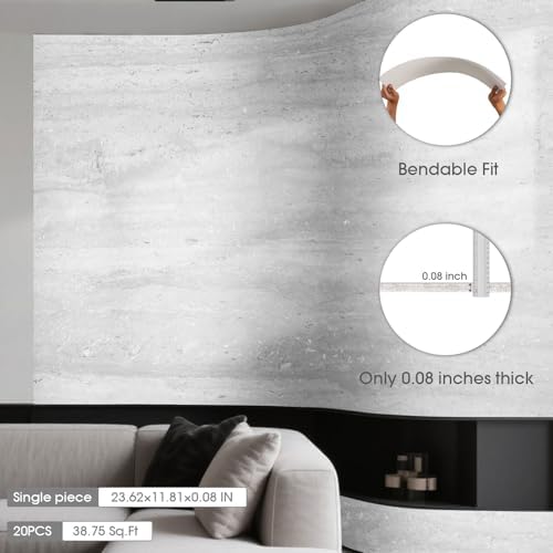 Natural Flexible Soft Stone Wall Panel, 37.75 Sq Ft Coverage, Flexible & - Image 2