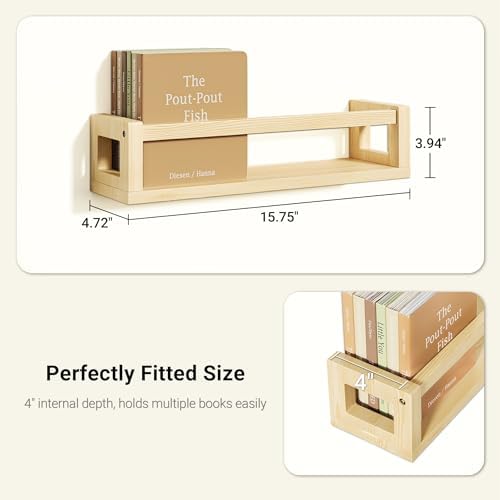 3Pack Solid Wood Floating Shelves - Image 2