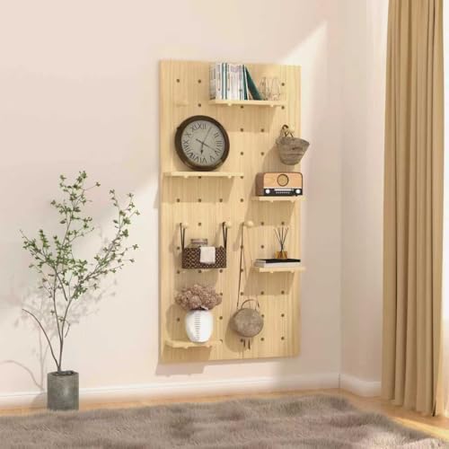AMSXNOO Large Wood Pegboard Wall Organizer Kits, 23.6X47.2IN/60X120CM by AMSXNOO