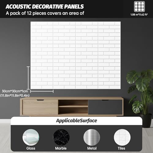 12Pack wall panels, 3D Brick Pattern Sound Proof Panels - Image 4