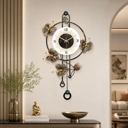Large Wall Clock Silent Quartz Pendulum Modern Wall Decor 18.8x29.5in by Fillovewallclock