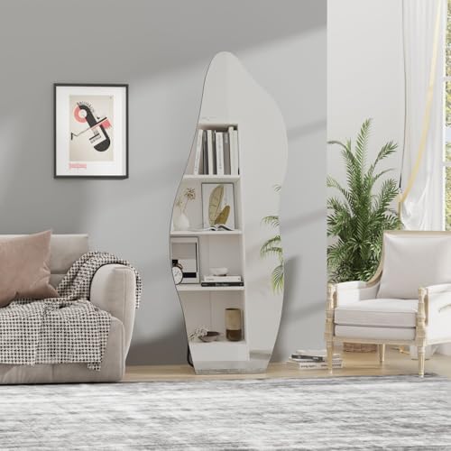 QDSSDECO Full Length Mirror Irregular Wavy Mirror by QDSSDECO