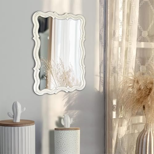 Rustic Scalloped Wall Mirror Decorative 24 X 18 Inch - Image 4
