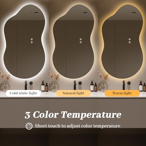 WallBeyond 46"x26" Asymmetrical Bathroom Mirror - Image 3