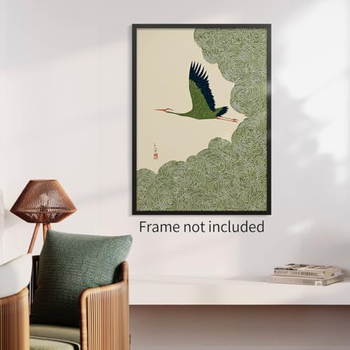 Japanese Flying Wall Art Nature Bird Pictures Aesthetics Posters Minimalist - Image 5