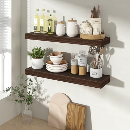 Acovy 24 Inch Floating Shelves for Wall 2 Pack, Wall Mounted Floating Shelf - Image 2