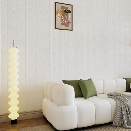JiffDiff White 3D Embossed Textured Peel Stick Wallpaper 17.3"x800" - Image 3