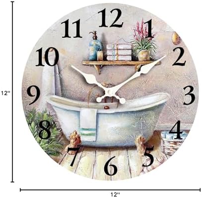 Vintage Bathtub 12 Inch Wooden Wall Clock - Image 2