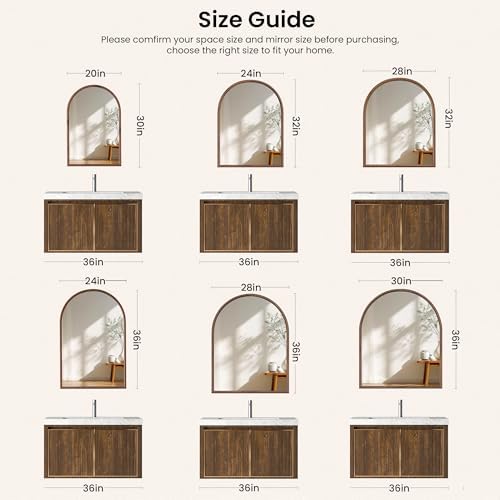 24"x32" Arch Wall Mirror for Wall, Wall Mounted Vanity Mirror for Bedroom - Image 6