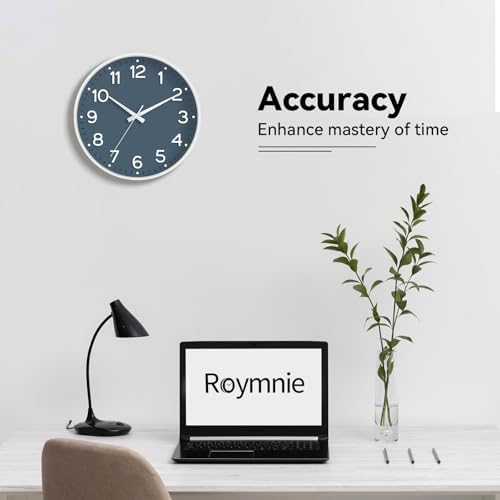 Roymnie 14 Inch Wall Clock Battery Operated Silent Non Ticking Analog - Image 7