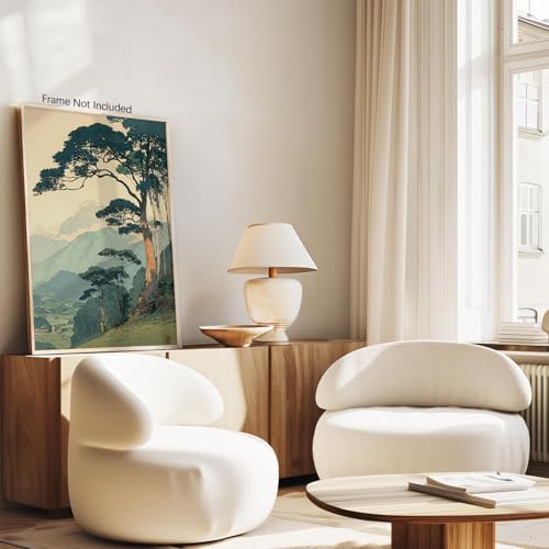 Vintage Japanese Forest Canvas Wall Art Tranquil Mountain Landscape Posters - Image 5