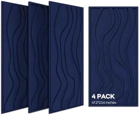 BUBOS 6-Pack Art Acoustic Panels, Self-Adhesive Sound Panels, 47.2"x23.6" by BUBOS