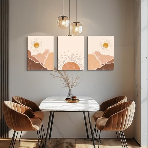 Boho 3 Piece Large Size Canvas Wall Art - Image 5