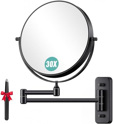 Auxmir 8" Double-Sided Wall-Mounted Makeup Mirror, 1X/30X Magnifying Mirror by Auxmir