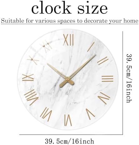 Round Glass Wall Clock Battery Operated 16 Inch - Image 5