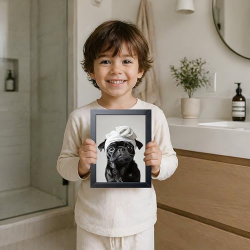 Funny Pug Bathroom Wall Art, Cute Dog Bath Canvas Print Poster, Farmhouse - Image 2