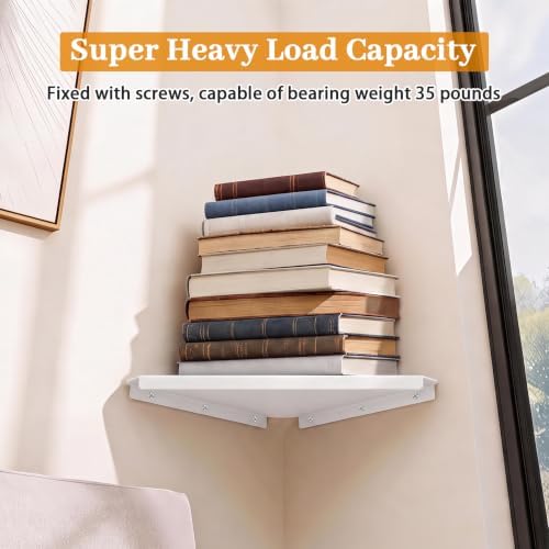 12" White Large Corner Floating Shelf Wall Mounted, Metal 2 Pcs - Image 7