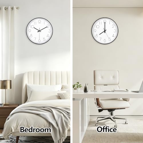 Wall Clock 2 Pack 12 Inch Silent Wall Clocks Battery Operated - Image 5